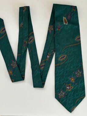 Sazzari 100% Silk Green Patterned Tie
